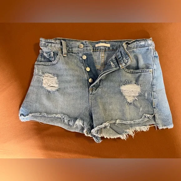 Socialite Distressed Denim Jean Shorts Size 26 - Picture 1 of 6